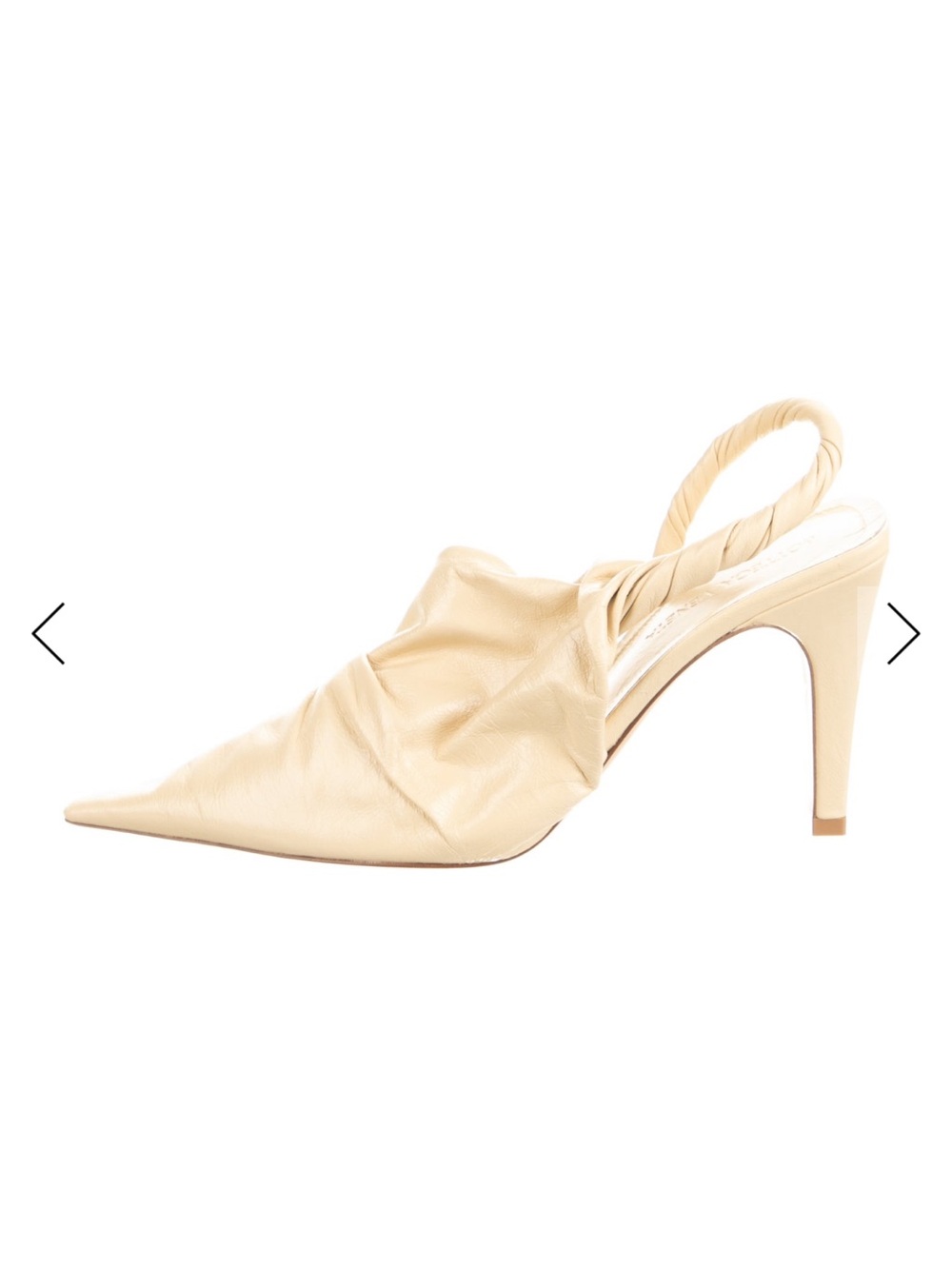 Bottega Veneta Cream Twisted Slingback Pointed-Toe Heels